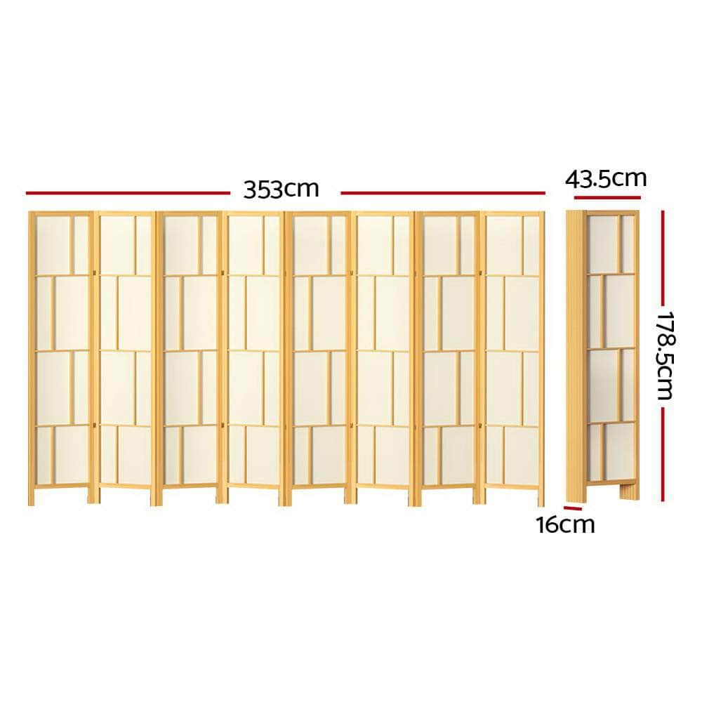 Ashton Room Divider Screen Privacy Wood Dividers Stand 8 Panel Natural