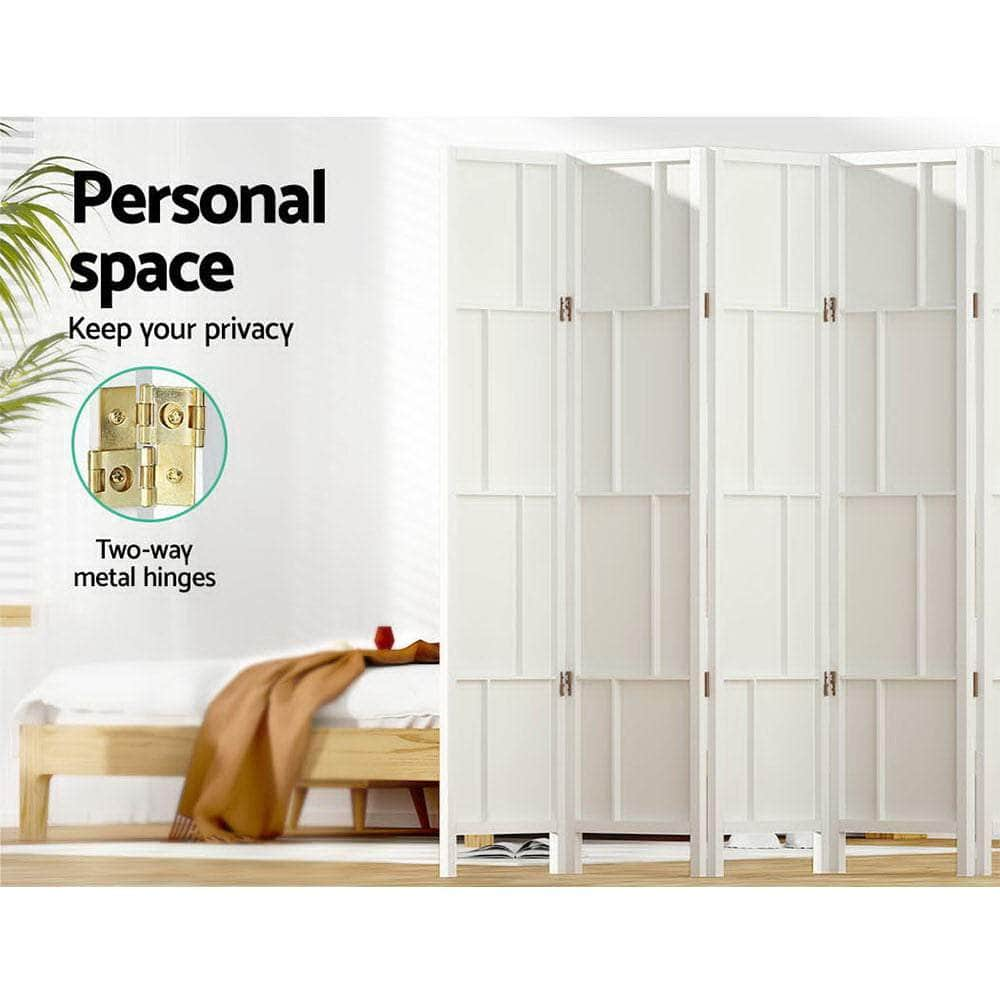 Ashton Room Divider Screen Privacy Wood Dividers Stand 8 Panel White