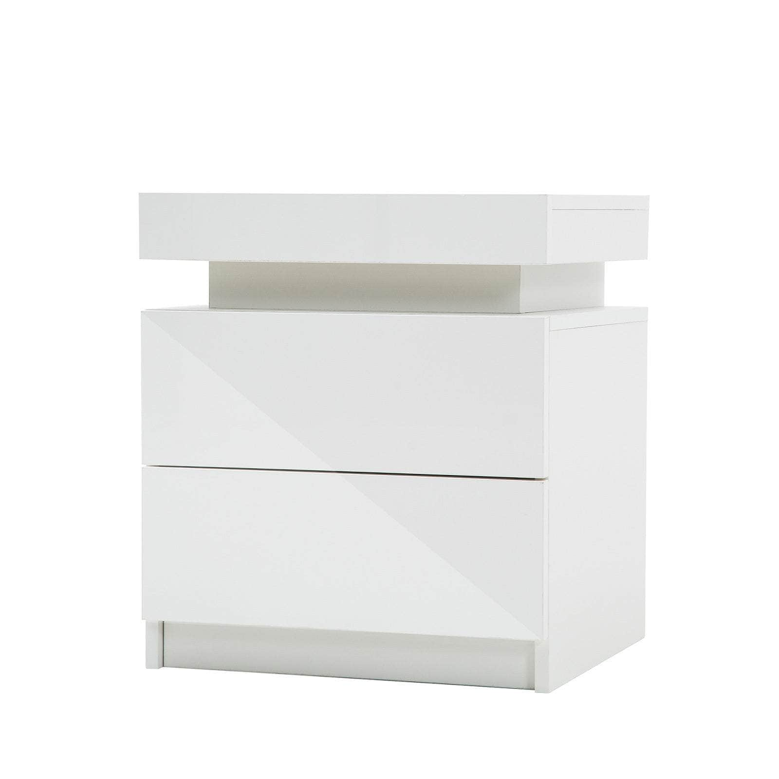 Aurora Black/White/Oak Led Nightstand Duo