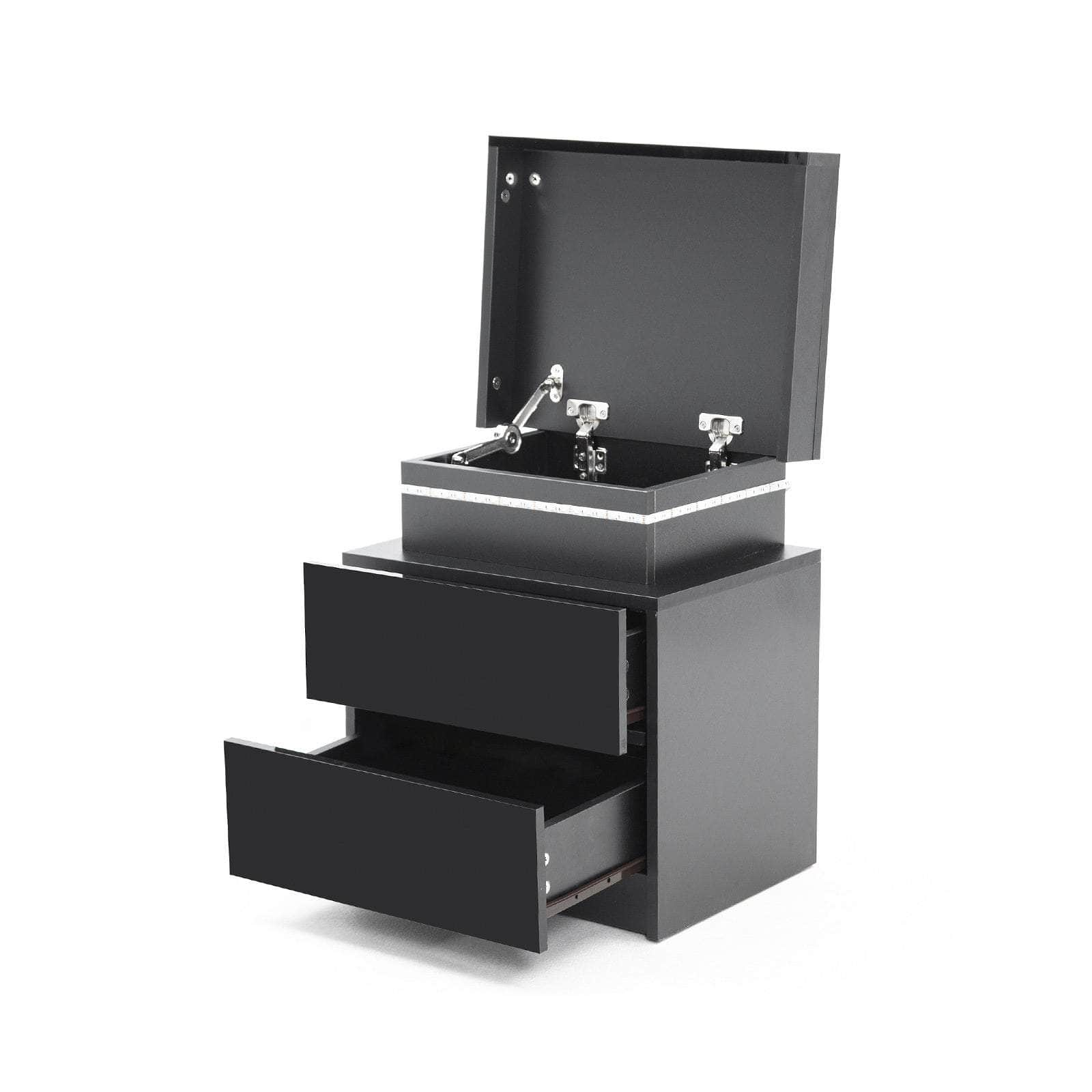 Aurora Black/White/Oak Led Nightstand Duo