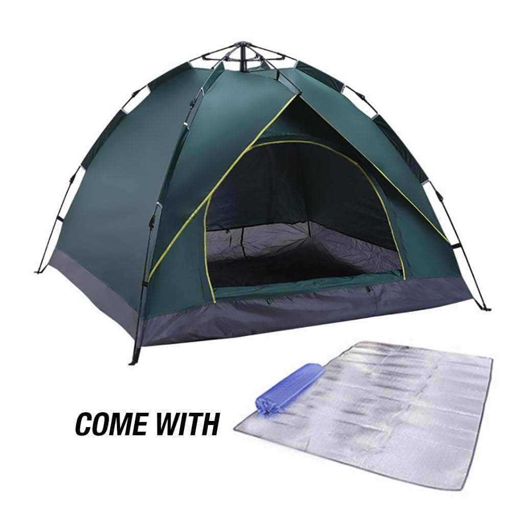 Automatic Camping Tent 3-4 Person with Moisture Proof Pad