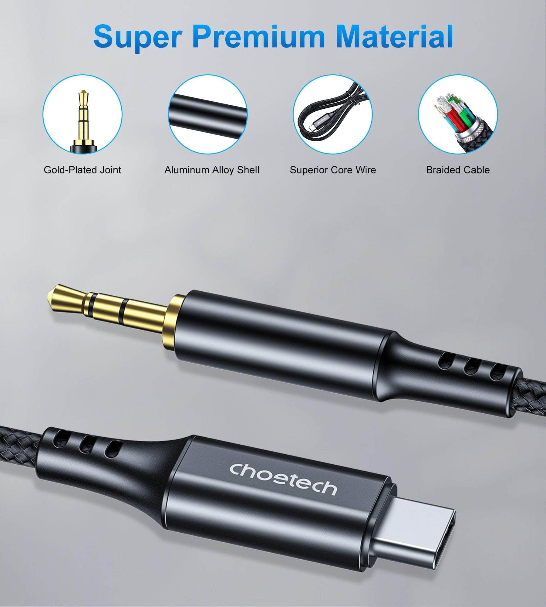 Aux006 Type-C To 3.5Mm Audio Cable 1M