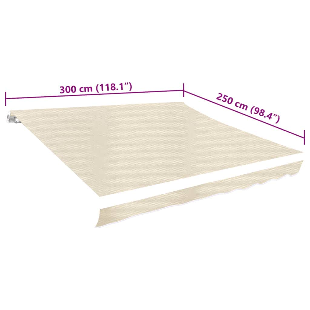 Awning Top Sunshade Canvas Cream S