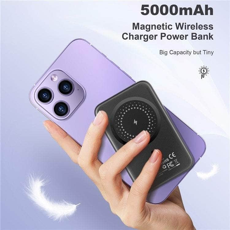 B655-Sl 5000Mah Magnetic Wireless Power Bank 10W (Silver)