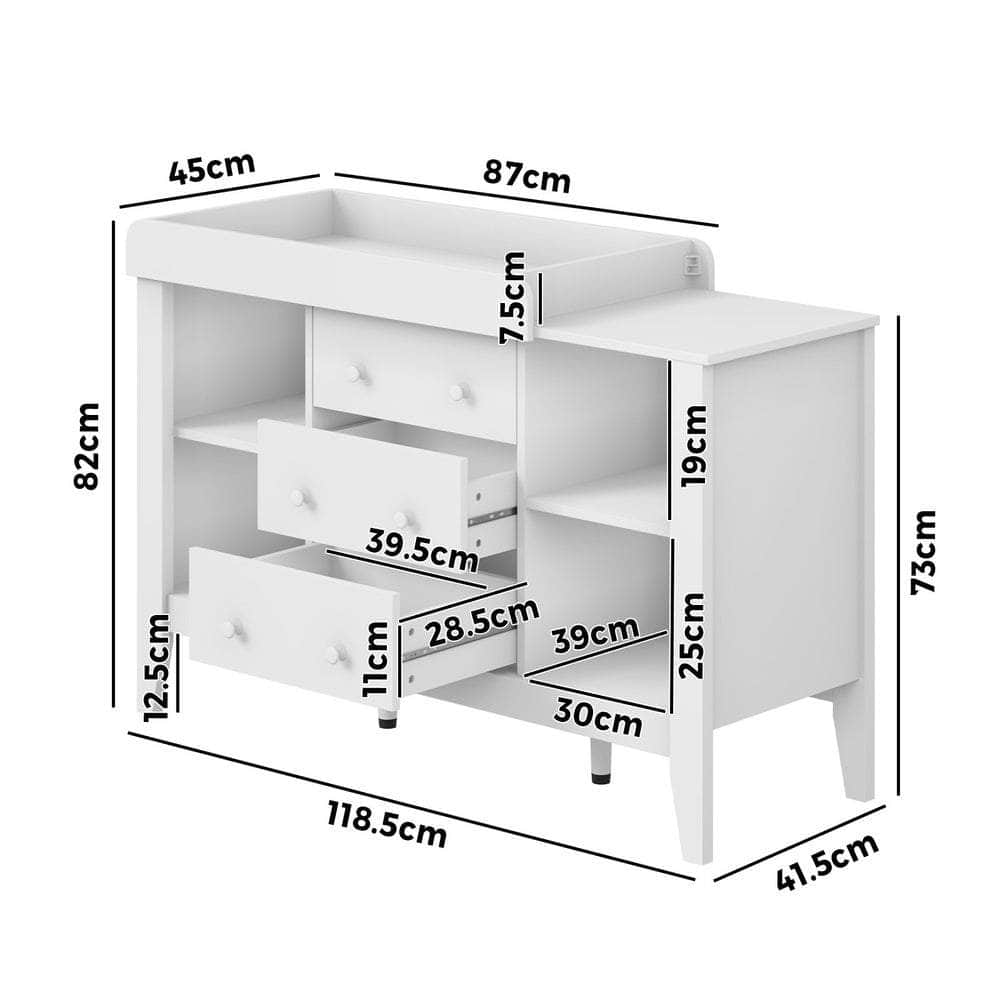 Baby Changing Table Chest of Drawers Cabinet Nursery Furniture