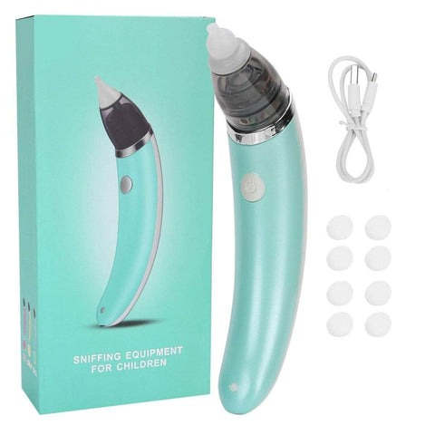 Baby Nasal Aspirator Electric Safe Hygienic Nose Cleaner Snot Sucker For Baby (Green)