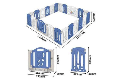 Baby Playpen 22 Panels Baby Play Pen Kids Safety Play Yard Home Blue