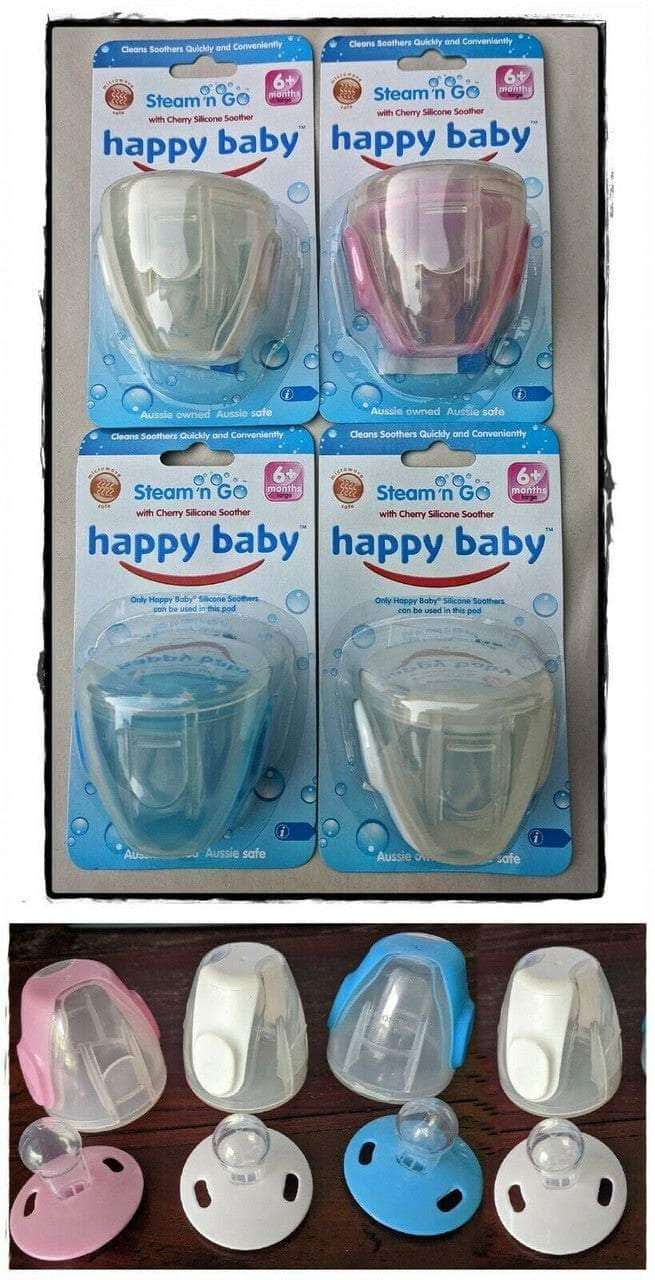 Baby Soothing Bliss 4-Pack of Steam n Go Cherry Silicone Soothers