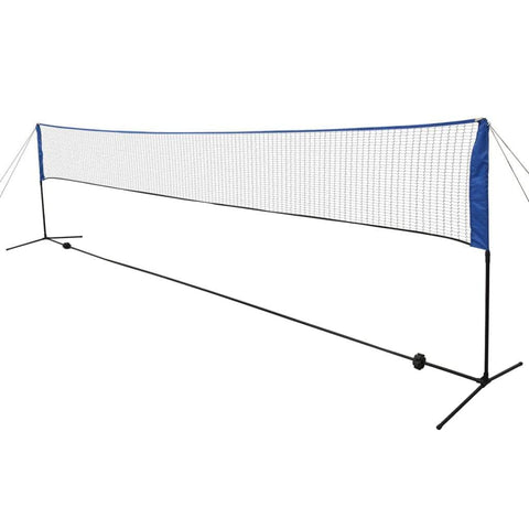 Badminton Net with Shuttlecocks