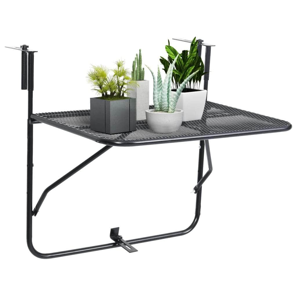 Balcony Table Black Steel