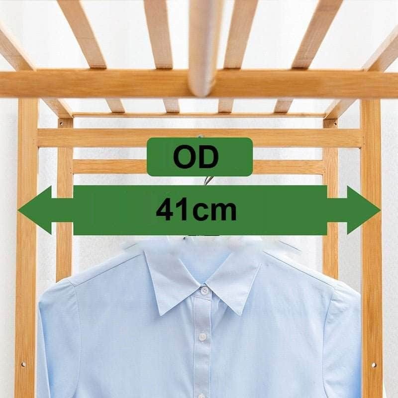 Bamboo Clothes Rack With Dustproof Cover