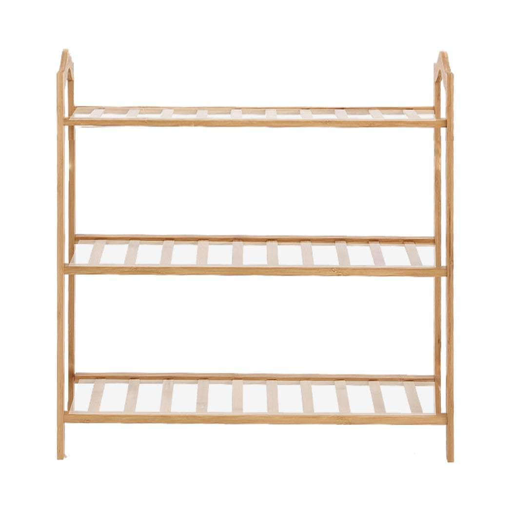 Bamboo Shoe Rack Storage - Wooden 70cm