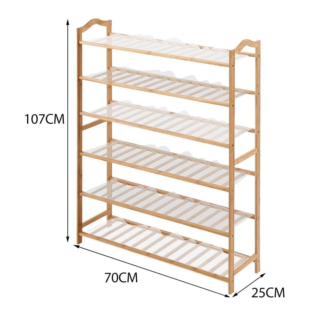 Bamboo Shoe Rack Storage Wooden 70cm