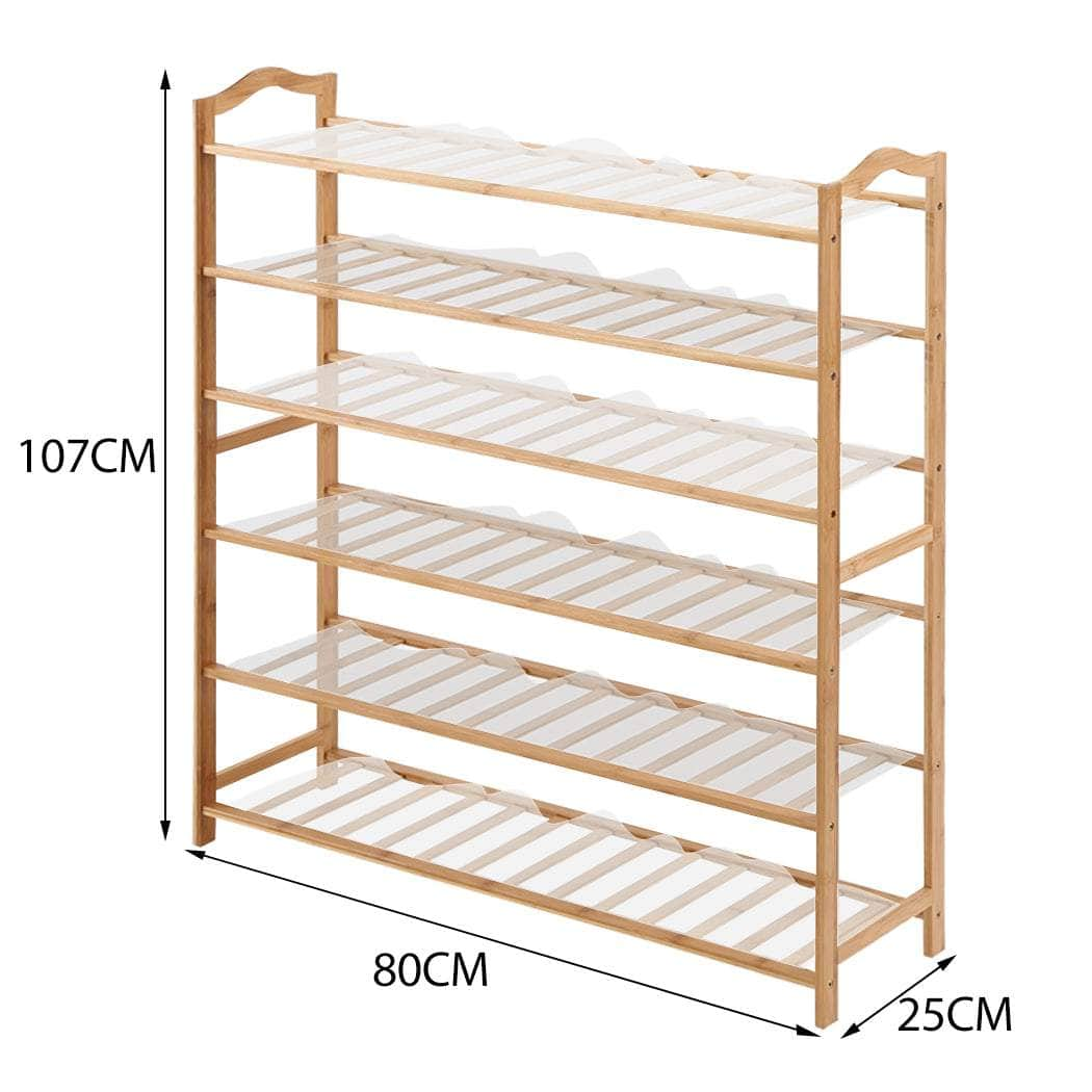 Bamboo Shoe Rack Storage Wooden 80cm