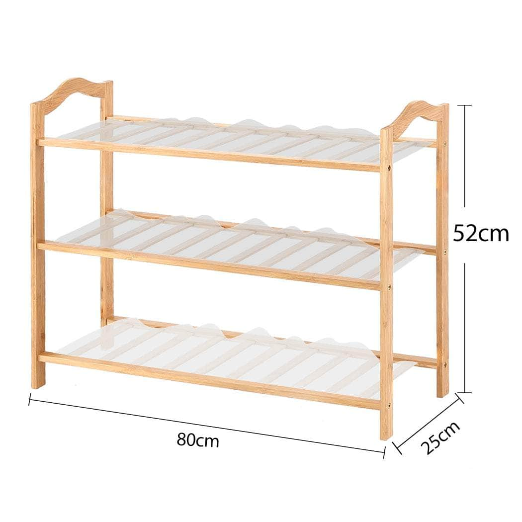 Bamboo Shoe Rack Storage Wooden -80cm