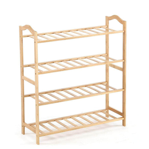 Bamboo Shoe Rack Storage Wooden - Durable