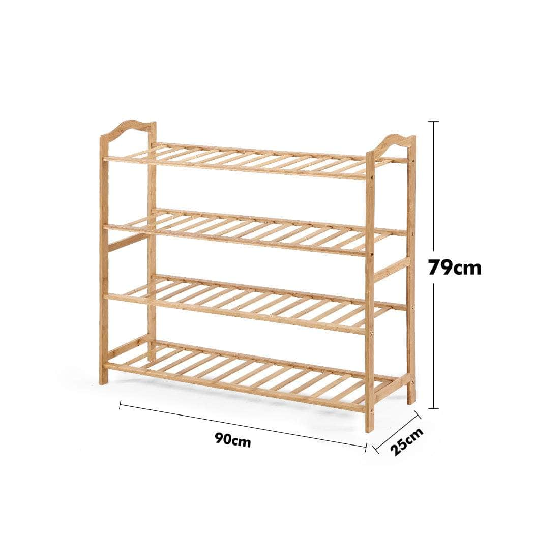 Bamboo Shoe Rack Storage Wooden - Durable