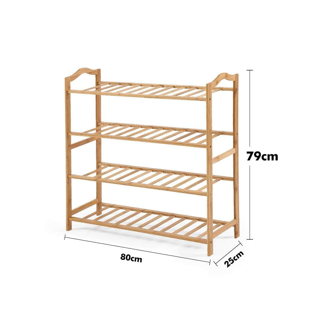 Bamboo Shoe Rack Storage Wooden-Elegant