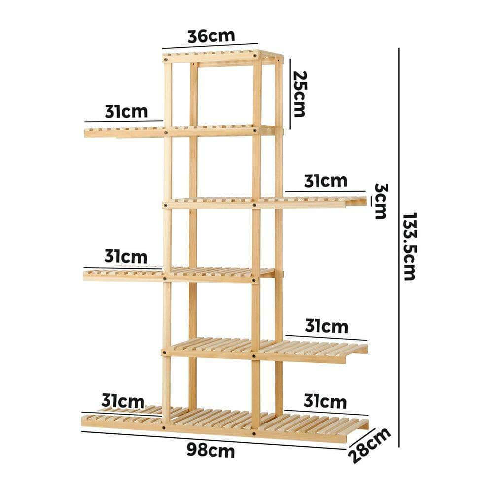 Bamboo Wood Plant Stand Flower Plants 6 Tiers Corner Display Shelves DIY