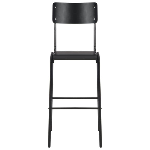 Bar Chairs 2 pcs Black Solid Plywood Steel