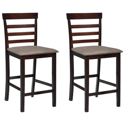 Bar Chairs 2 pcs Brown Fabric