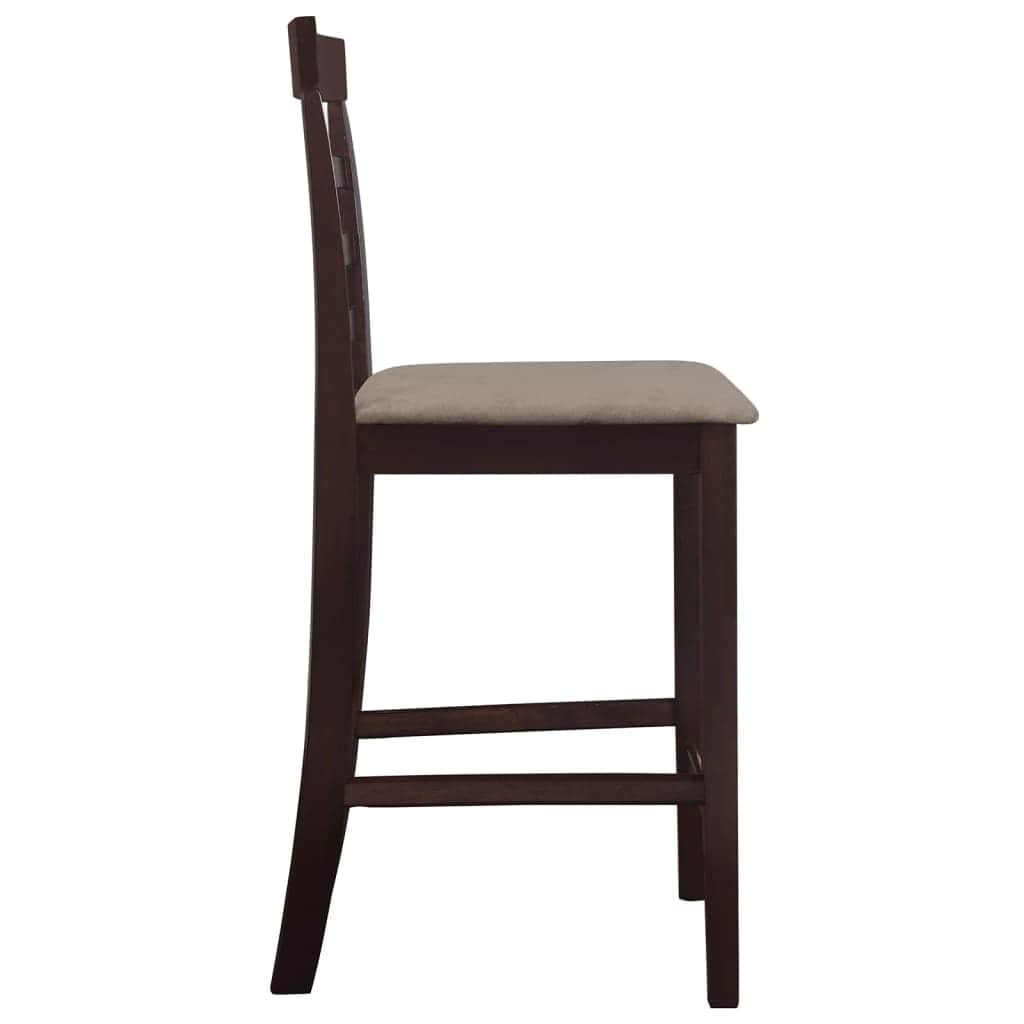 Bar Chairs 2 pcs Brown Fabric