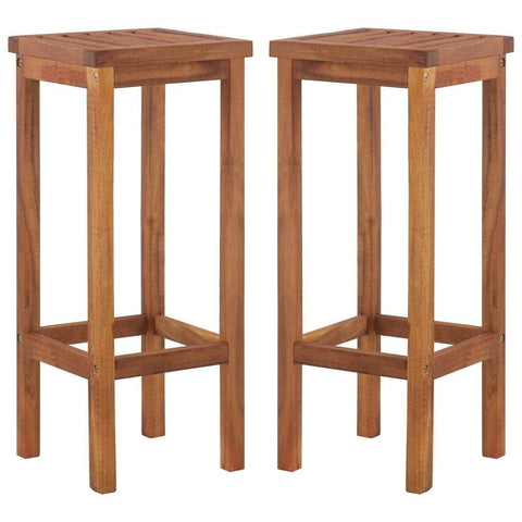 Bar Chairs 2 pcs Solid Acacia Wood