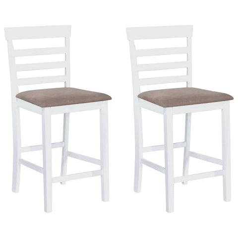 Bar Chairs 2 pcs White Fabric