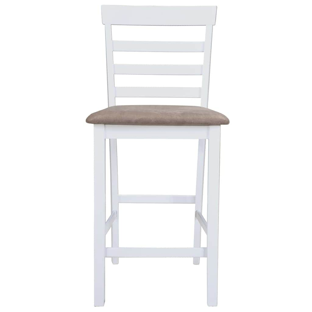 Bar Chairs 2 pcs White Fabric