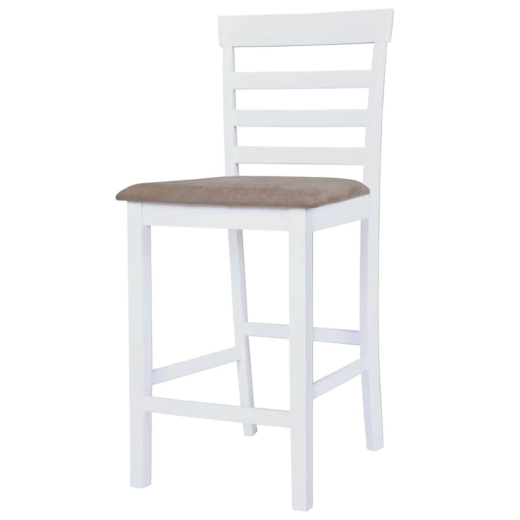 Bar Chairs 2 pcs White Fabric