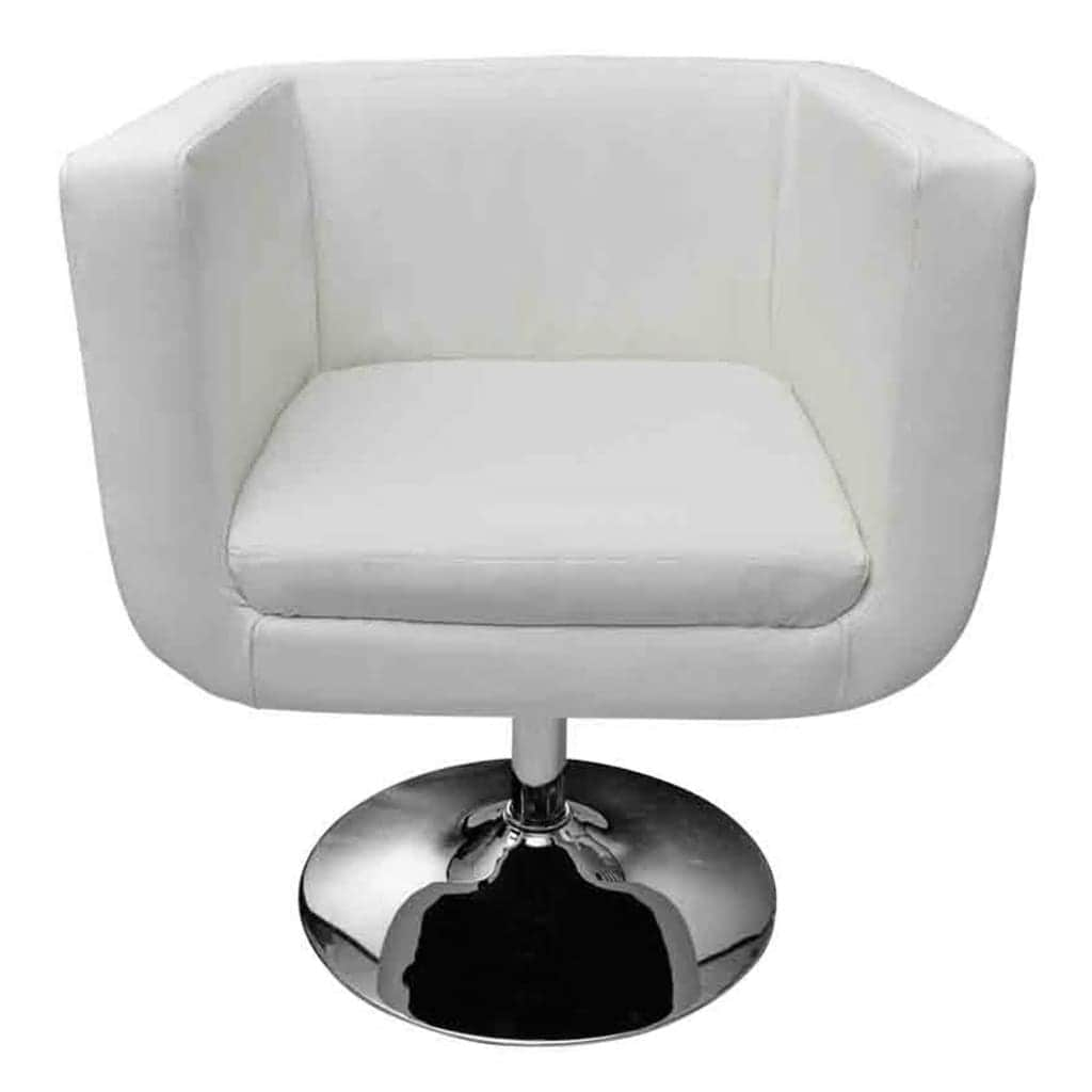 Bar Chairs 2 pcs White Leather