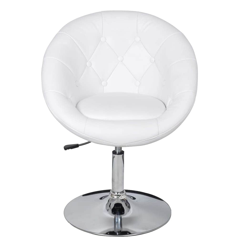 Bar Chairs 2 pcs White Leather