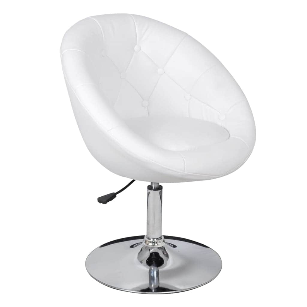 Bar Chairs 2 pcs White Leather