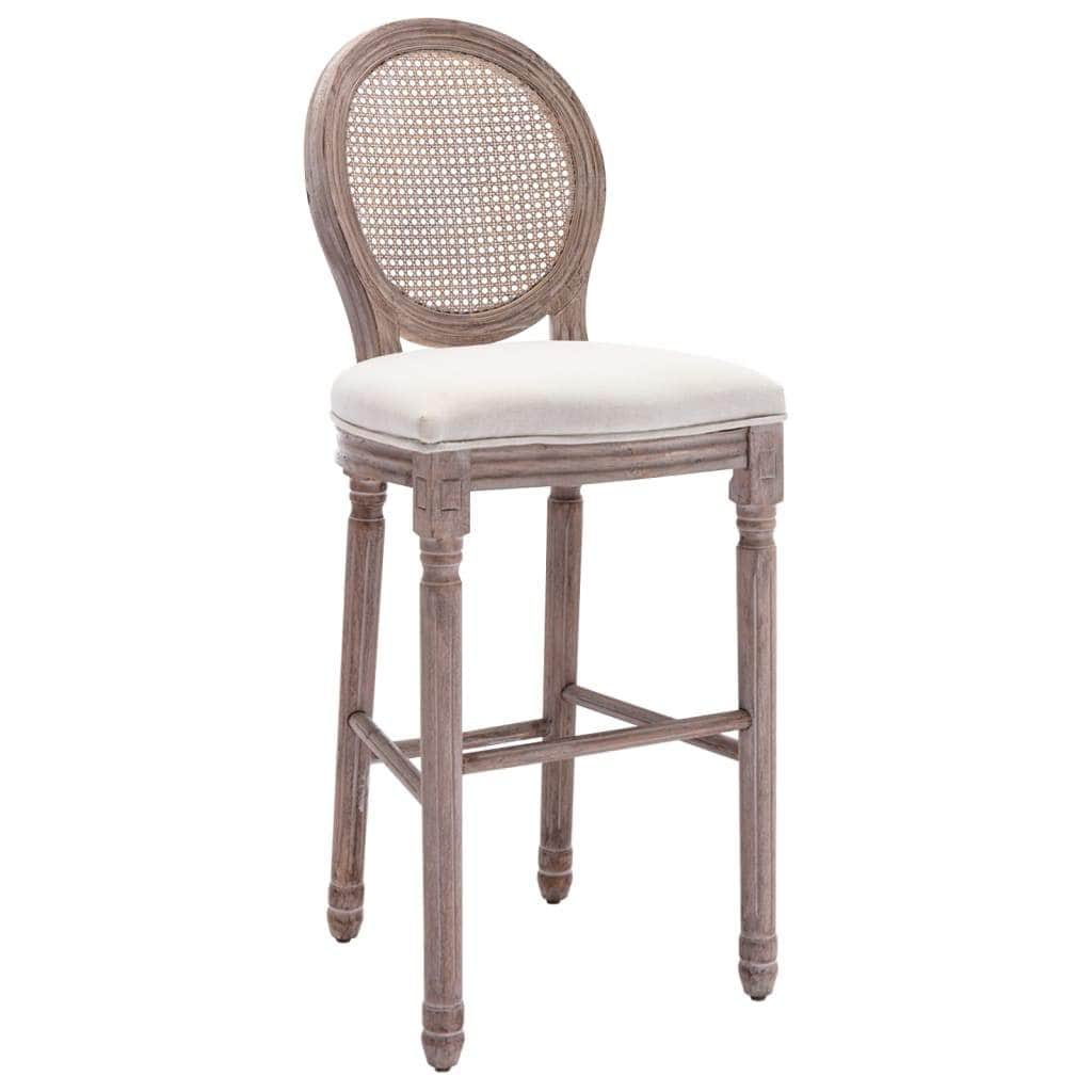 Bar Chairs 2 pcs White Linen