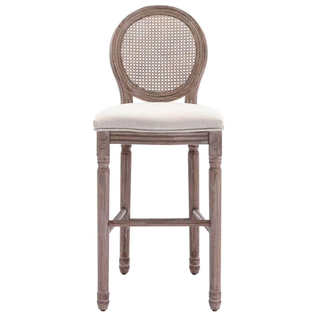 Bar Chairs 2 pcs White Linen