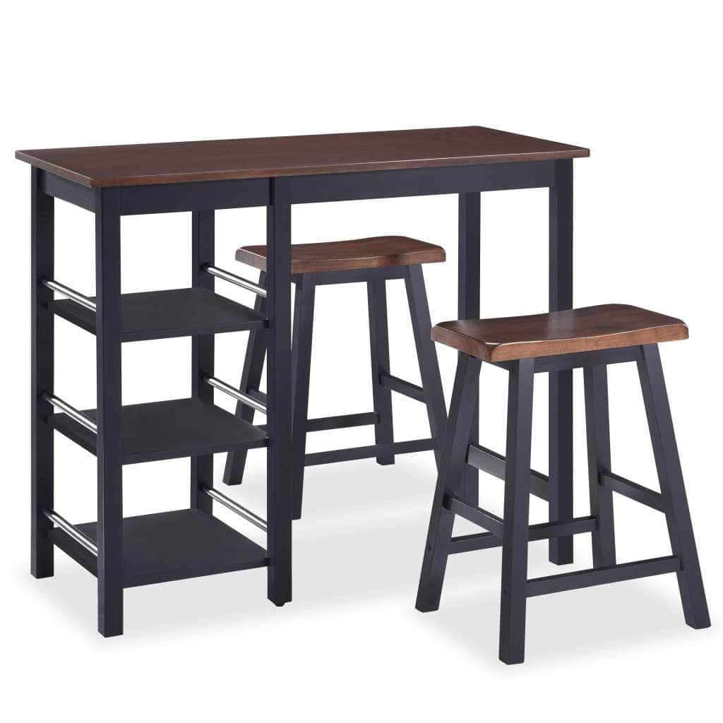 Bar Set 3 Pieces MDF Black