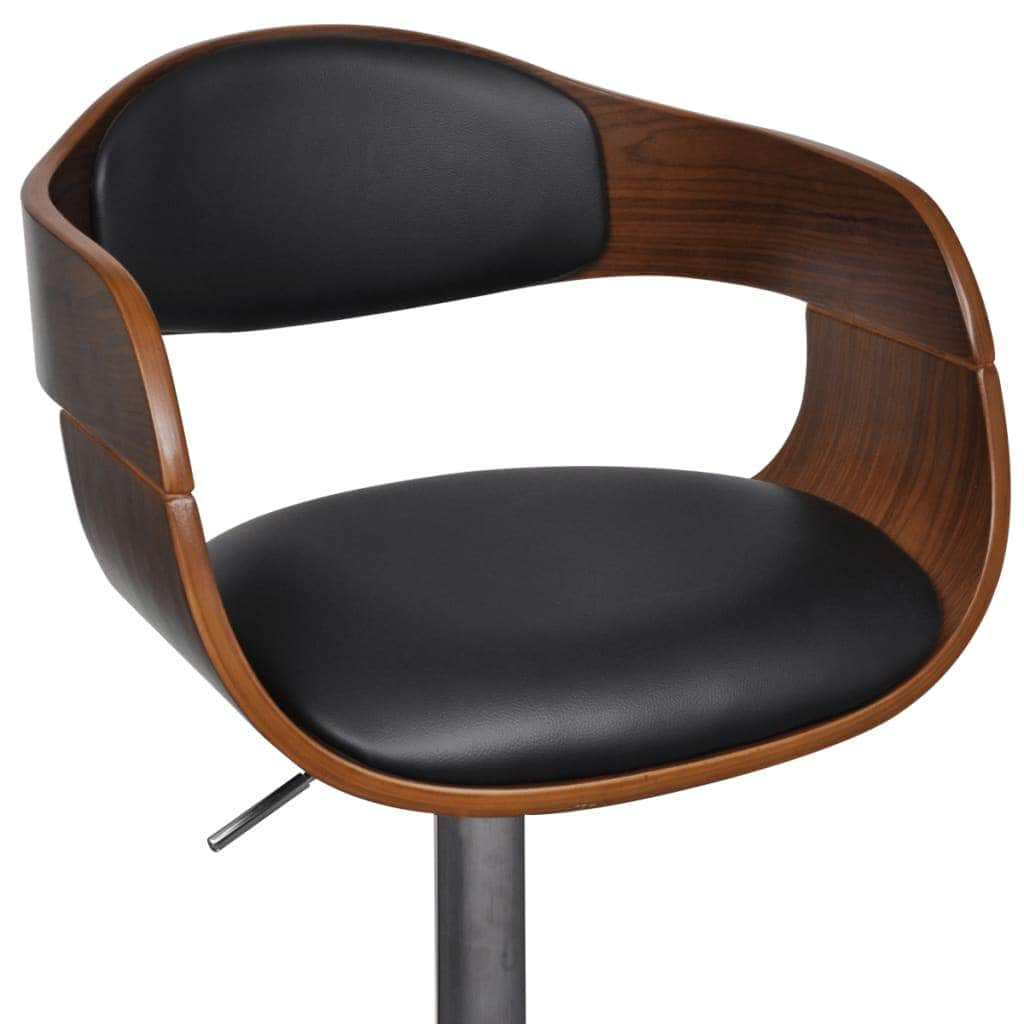 Bar Stool Bent Wood and Faux Leather