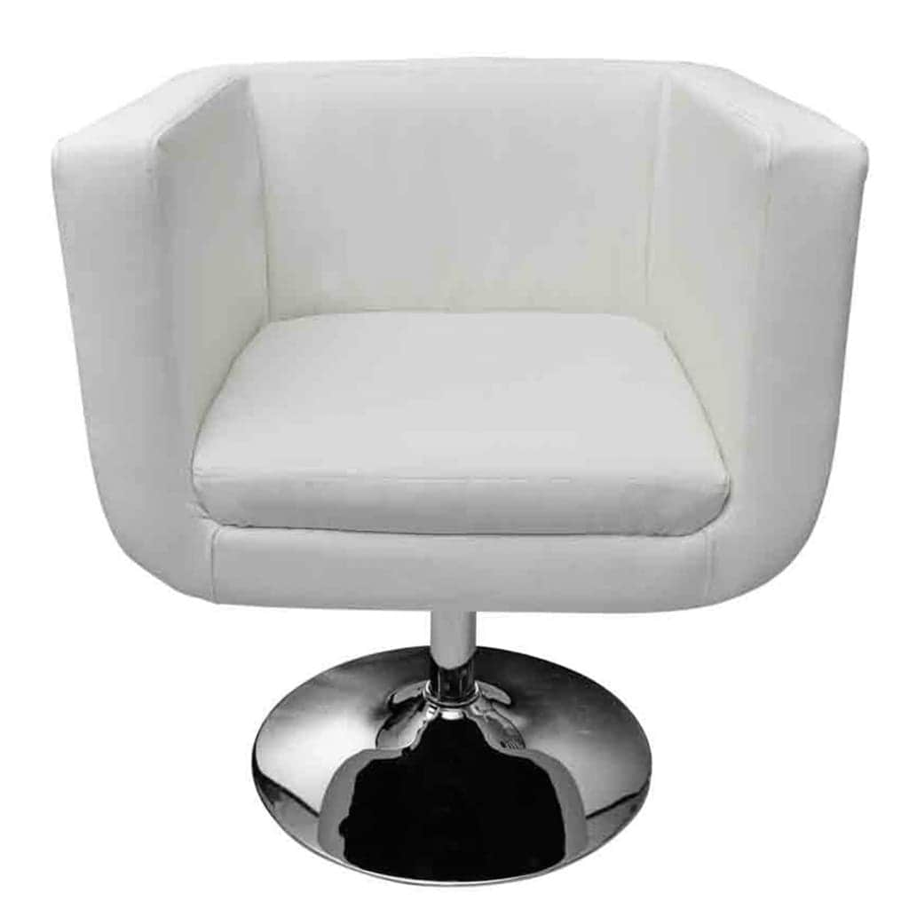 Bar Stool White Fau Leather