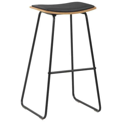 Bar Stools 2 pcs Black faux Leather