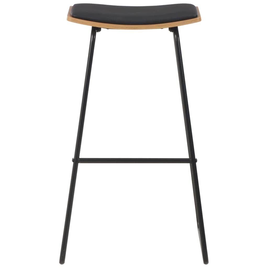 Bar Stools 2 pcs Black faux Leather