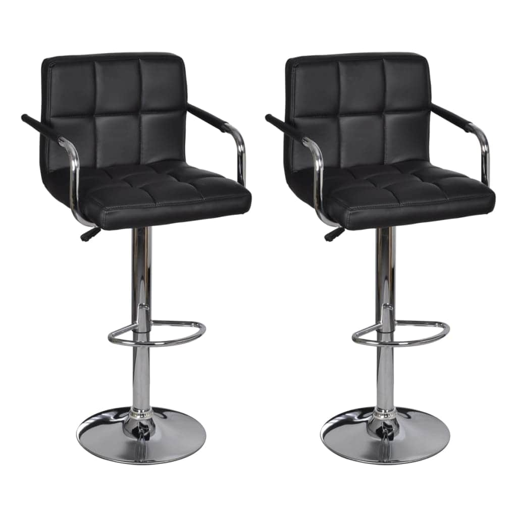 Bar Stools 2 pcs "Black" Faux Leather