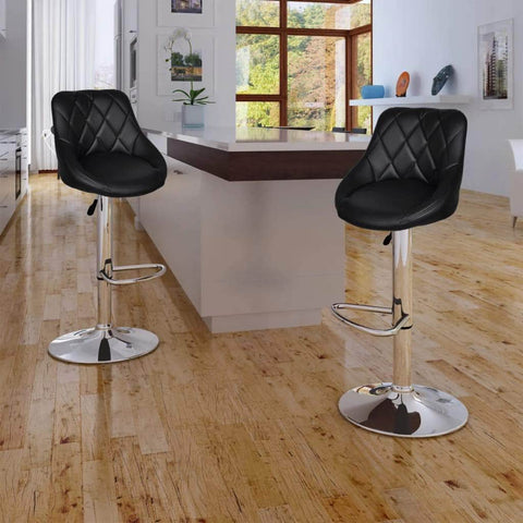 Bar Stools 2 pcs 'Black Faux Leather