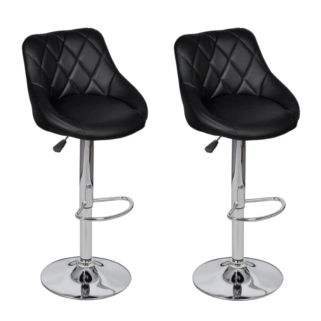 Bar Stools 2 pcs 'Black Faux Leather