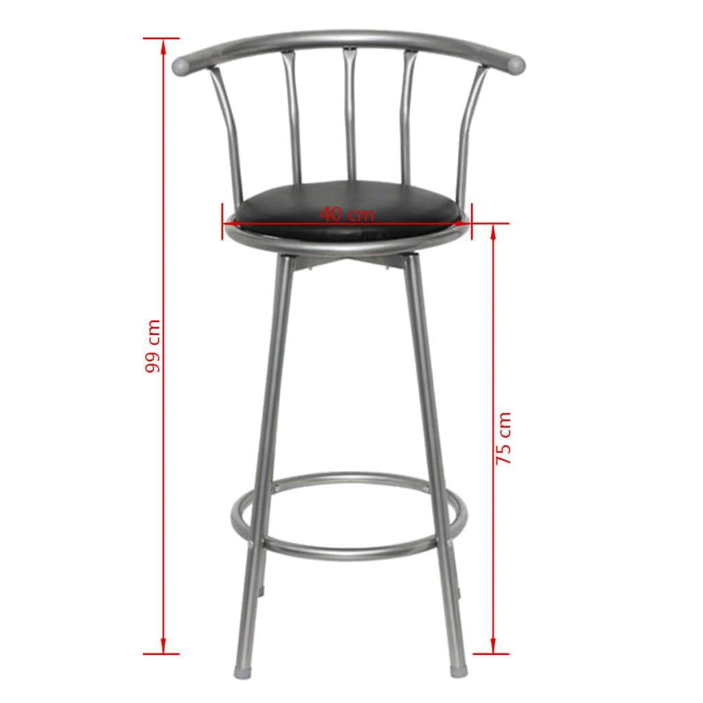 Bar Stools 2 pcs Black Leather