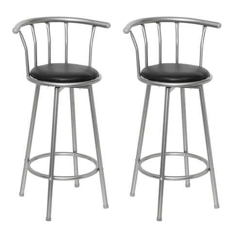 Bar Stools 2 pcs Black Leather