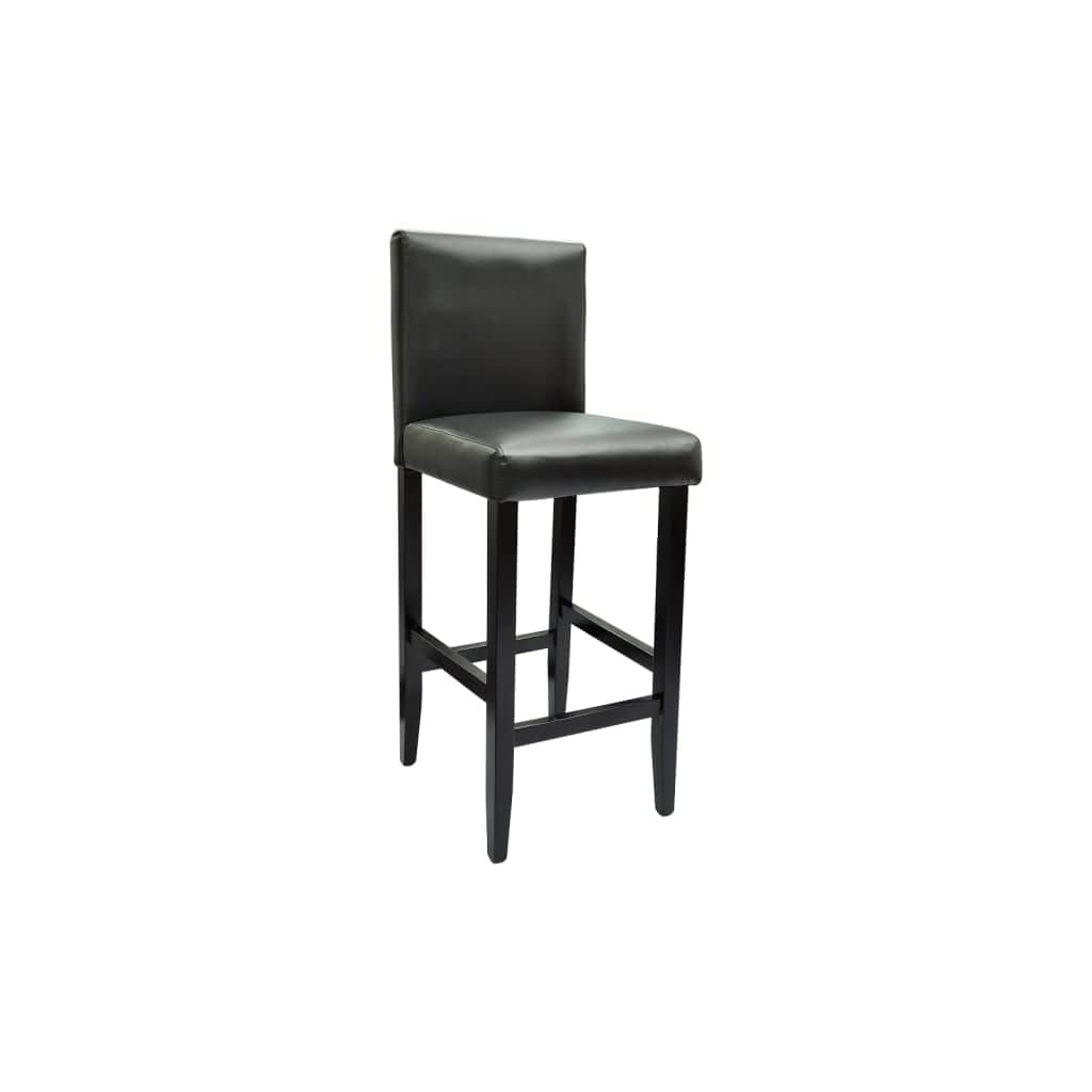 Bar Stools 2 pcs Black Leather