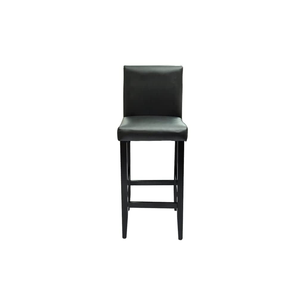 Bar Stools 2 pcs Black Leather