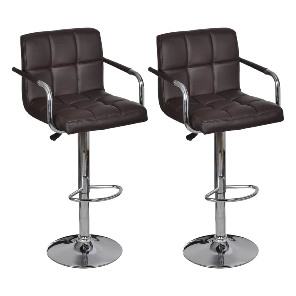 Bar Stools 2 pcs "Brown"  Faux Leather