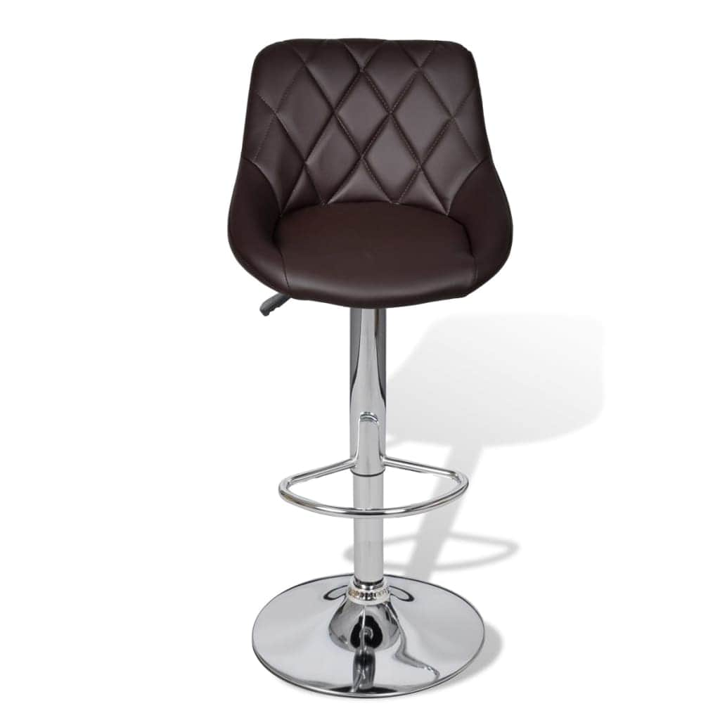 Bar Stools 2 pcs 'Brown Faux Leather