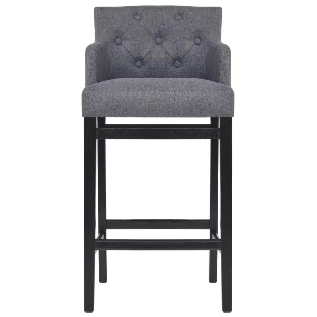 Bar Stools 2 pcs Dark Grey Fabric